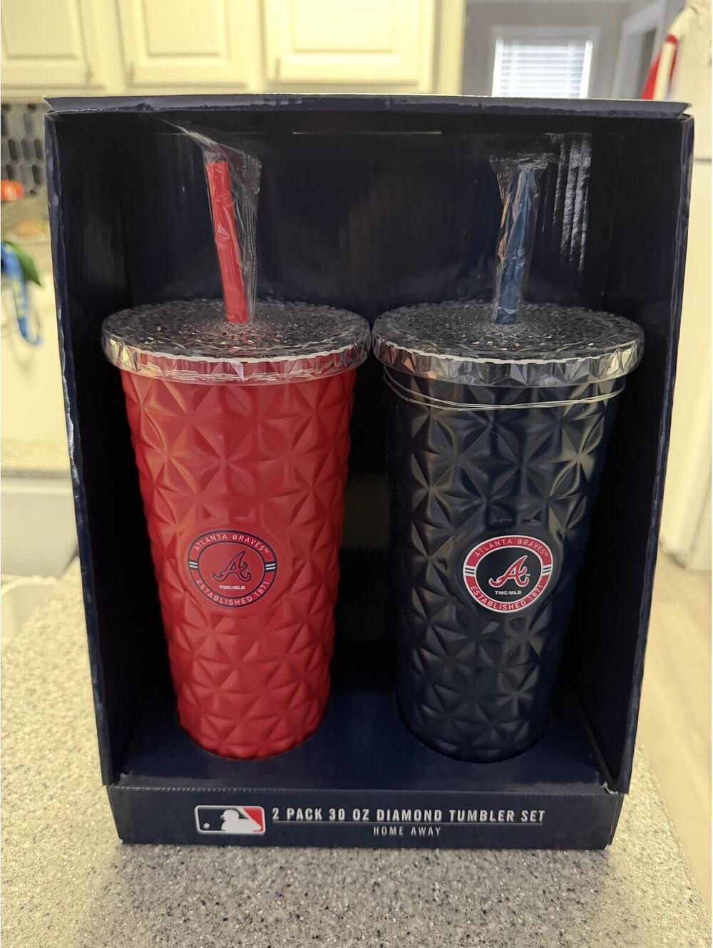 MLB Atlanta Braves 2 Pack 30 oz Diamond Tumbler Set